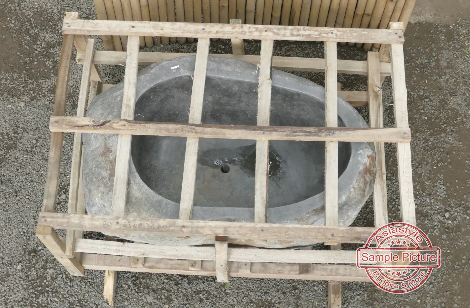  Product image 4 of the product “Riverstone basin, natural surface, polished inside. Dia approx 111-120. Height 51-60 ”